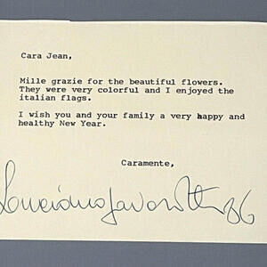 Luciano Pavarotti Memorabilia Signed Thank You Card‎ Framed Vintage 1986 OOAK